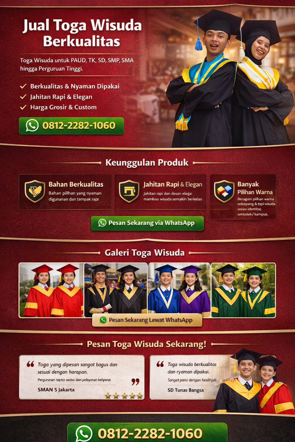 supplier toga wisuda murah berkualitas Jakarta Barat