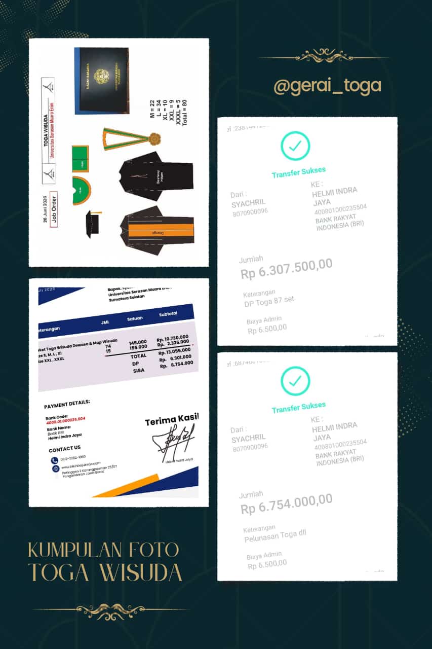 Vendor Toga Wisuda Sarjana Akadem Muara Enim